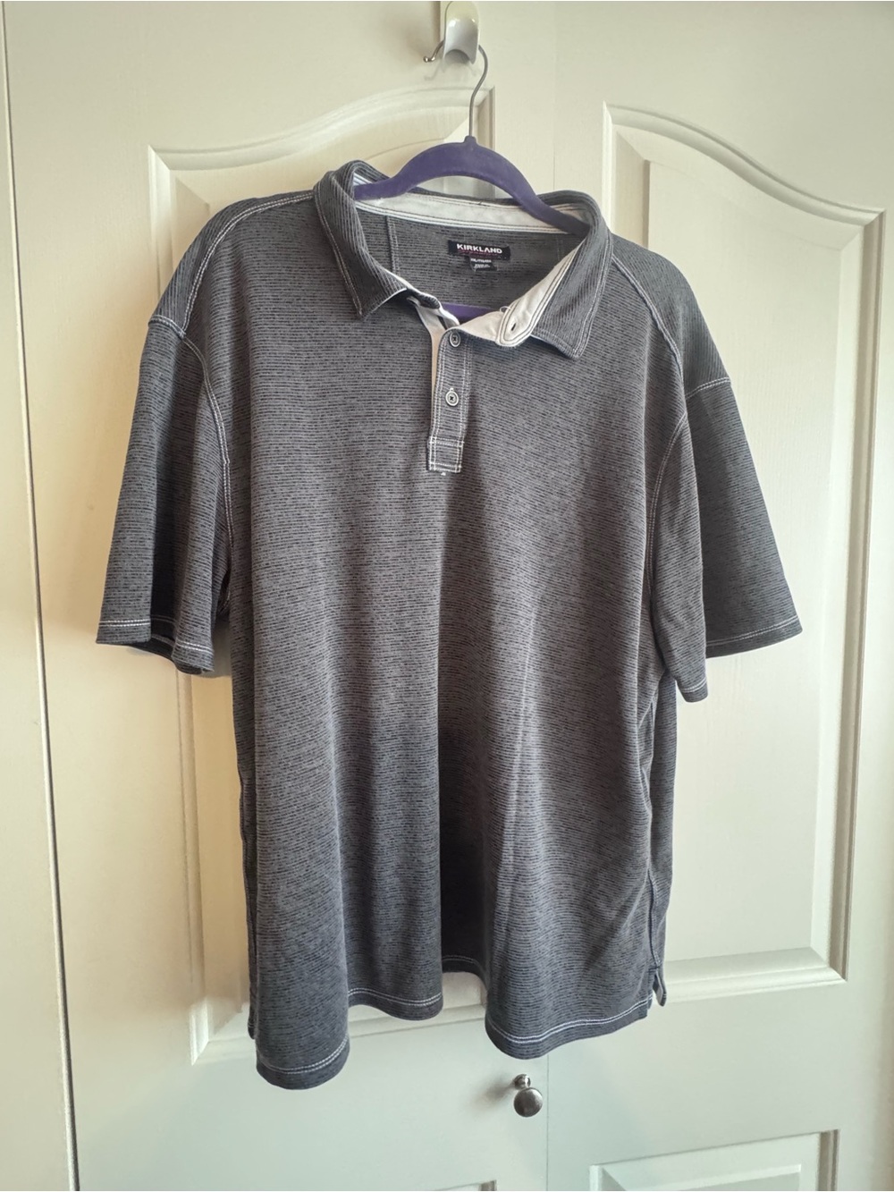 Kirkland Signature Men's Heather Gray Polo Shirt